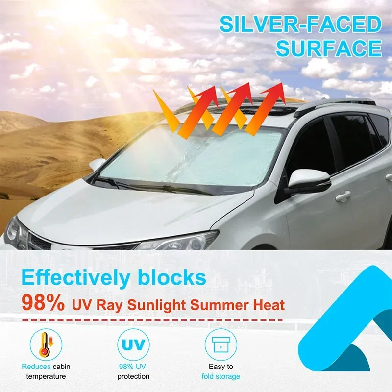 

For Toyota RAV4 2016 Cloth Silver Car Front Windshield Sunshade Sun Protection Visor Sunshade Car Accessories