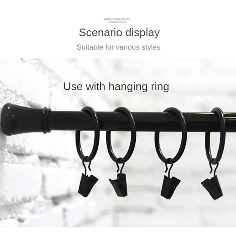 Metal Hooks Versatile Reliable Black Popular Durable Curtain Hangers Stainless Steel Clips Strong Sturdy Anti-rust Top-rated