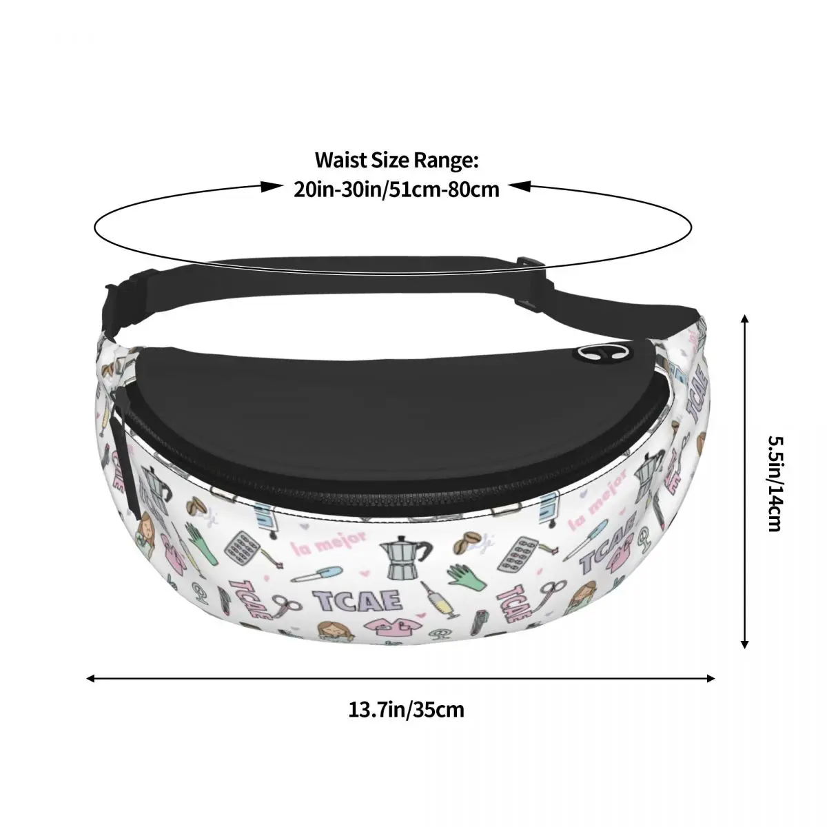 Enfermera En Apuros Doctor Nurse Medical Fanny Pack Women Men Custom Crossbody Waist Bag for Running Phone Money Pouch