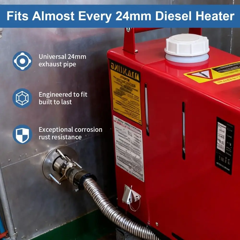 

24mm Diesel Heater Exhaust Ports High Temperature Resistance Stainless Steel Marine Exhaust Ports Corrosion Resistant