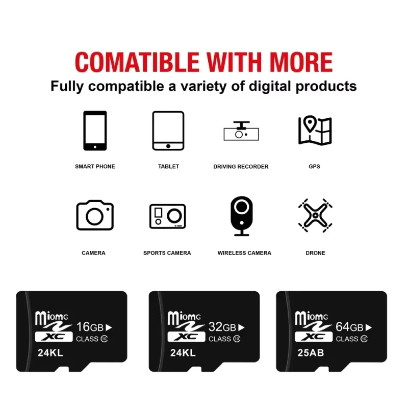 Tarjeta de memoria de alta velocidad de 10 categorías, 4GB, 8GB, 16GB, 32GB, 64GB, 128GB, tarjeta SD, tarjeta Mini TF, se utiliza para monitorear el tacógrafo del dron.