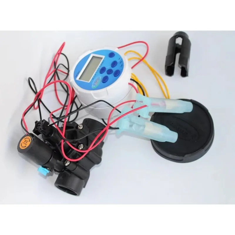 Automatic micro-sprinkler controller kit with solenoid valve and waterproof connector for garden watering