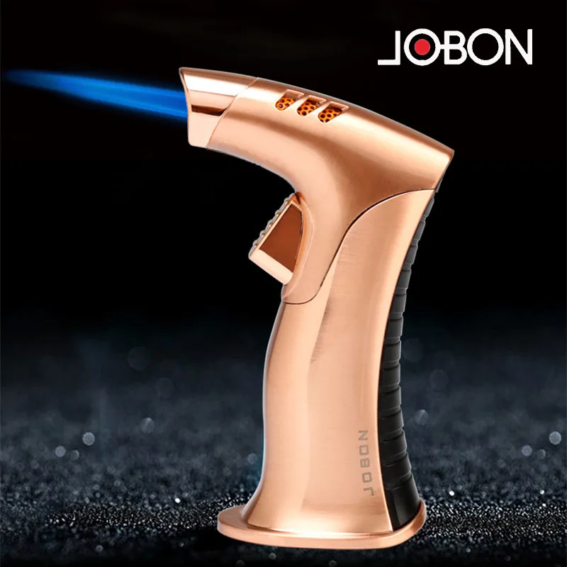 2026 Jobon Desktop Straight Jet Spray Gun Metal Cigar Windproof Gas Lighter Outdoor Barbecue Welding Gun Tool Portable Lighter