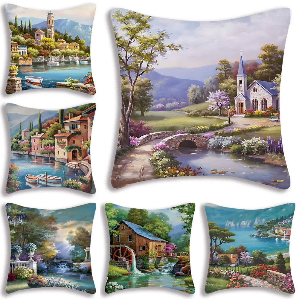 S-Sung K-Kim Pillow Covers Cartoon Sofa Decorative Home Double-sided Printing Short Plush Cute Cushion Cover