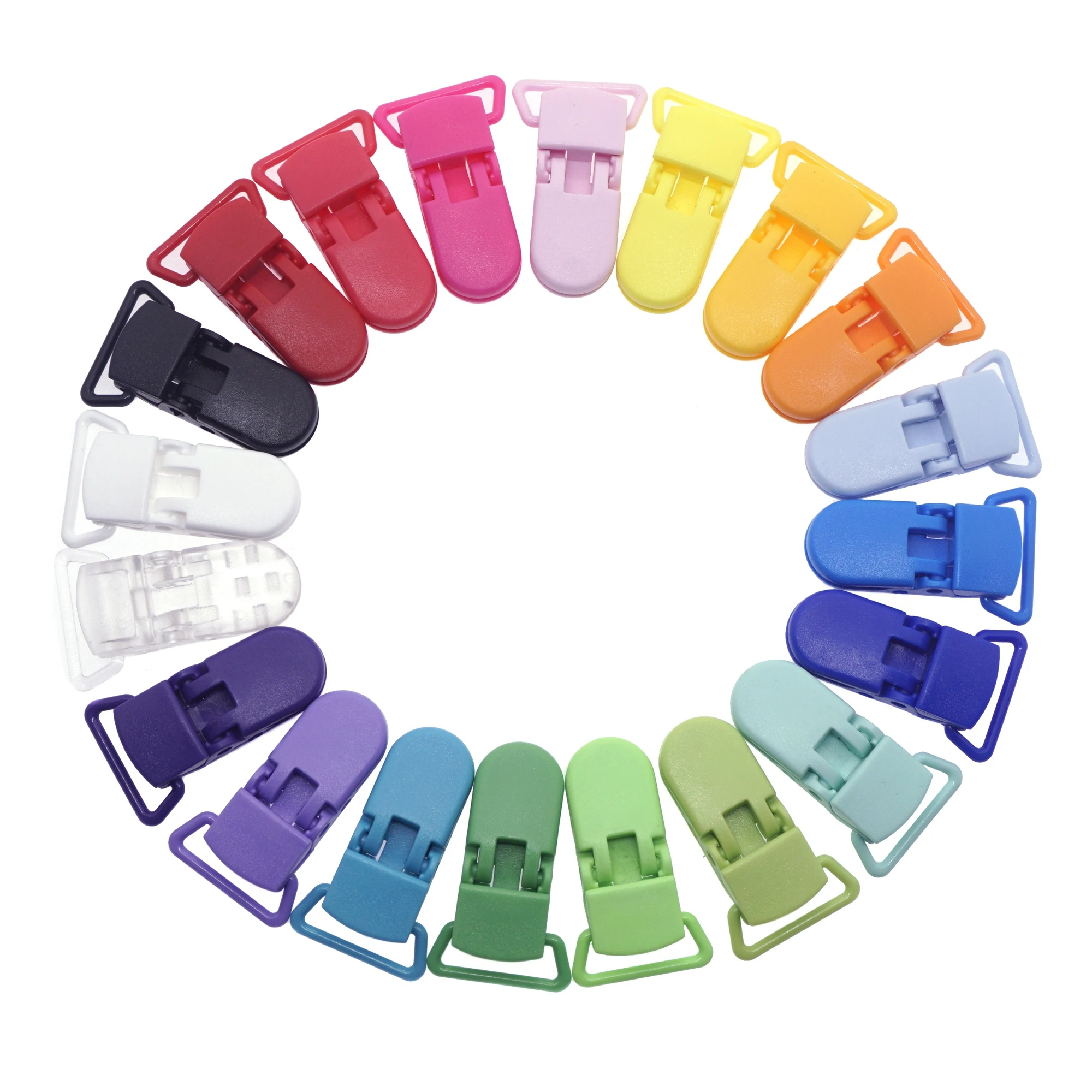 

15 Colors Mixed 60pcs Hot D Shape Plastic Pacifier Clip Dummy Clip Suspender Clip For 20MM Ribbon,Soother/Nuk/MAM/Bib/Toy Holder