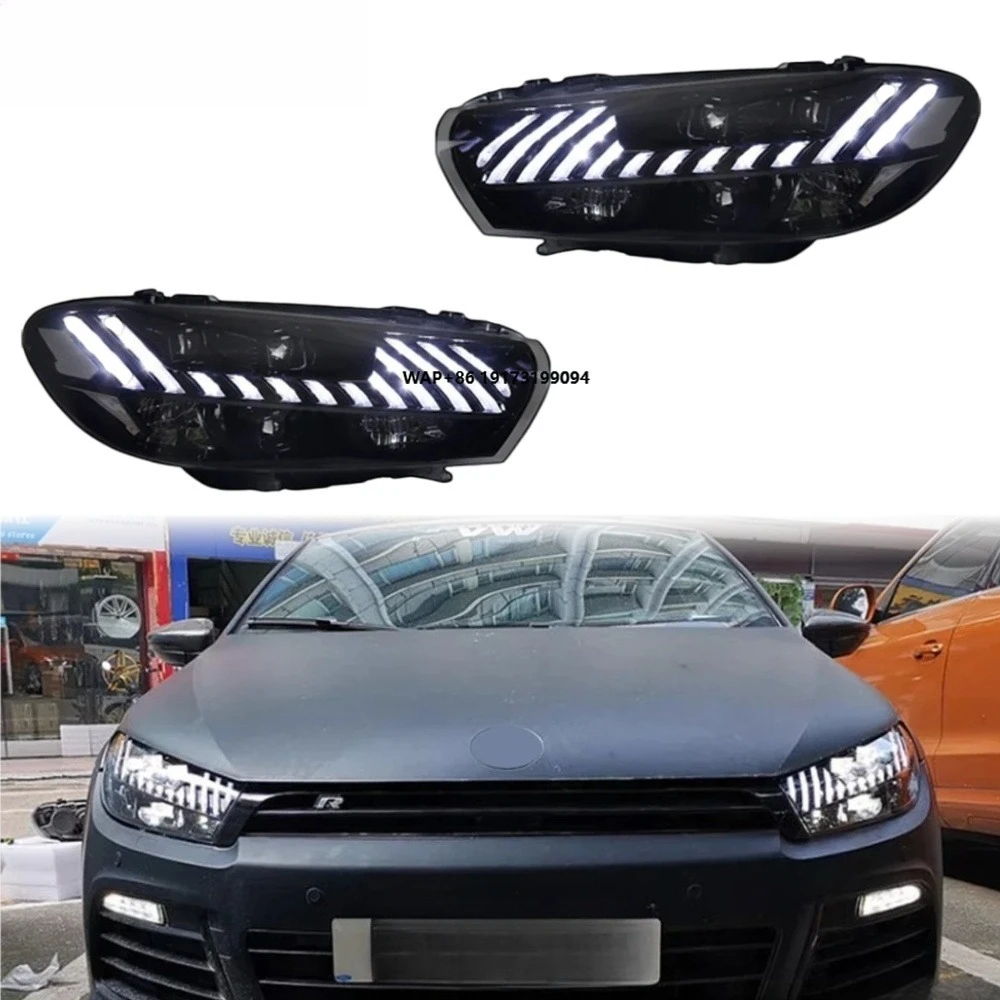 

Scirocco Headlights 2009-2017 LED Lens Upgrade Front Lamp Car Accessories Hot Selling Plug and Play DRL
