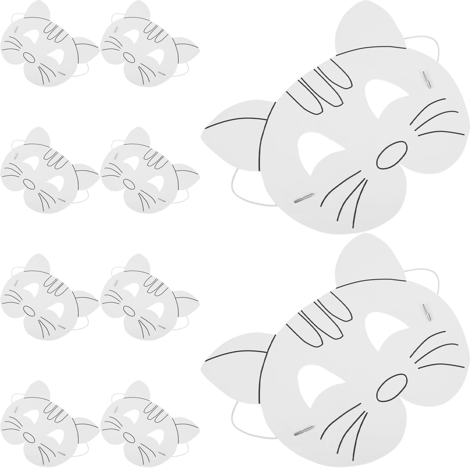 10Pcs Graffiti Mask DIY Unfinished Animal Paper Masks for Kids Painting Craft Activity Creativity Development Party Favors