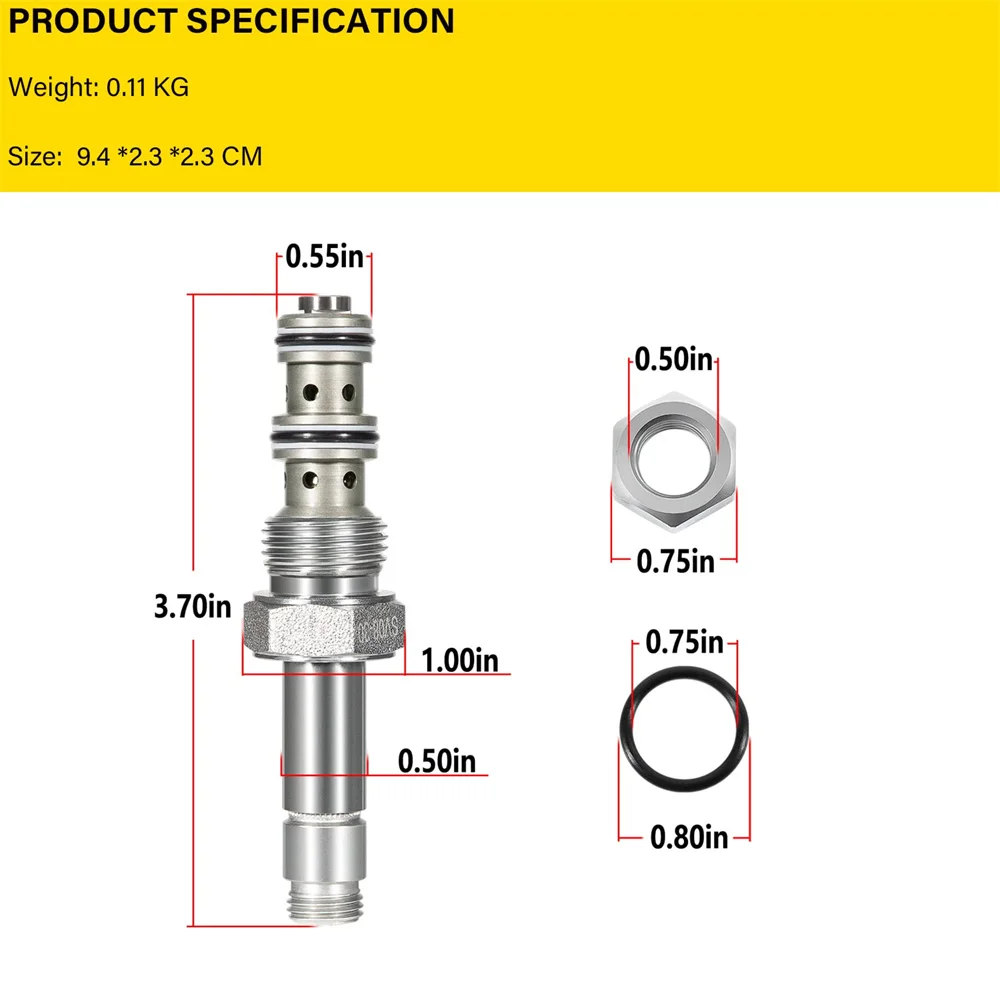 Kompatibel mit VC08-3-Hohlkörpern für Magnetventile der Größe 08 (1/2″ Loch), Ersatzteil für SV08-30-0-N-00 Spulenventil, 3-Wege, 4 GPM – Detail 6