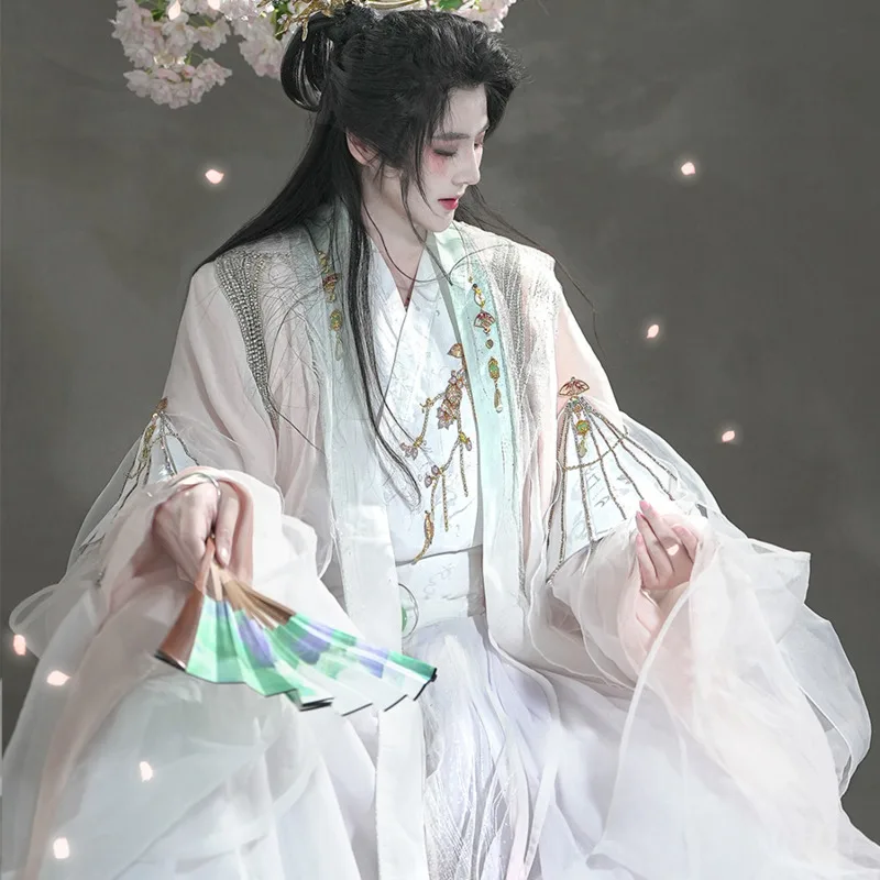 

hanfu Women Adult Fairy Fox Spring Summer Cool Style Qingqiu Embroidery Ancient Costume Large Sleeve Improved Warring States