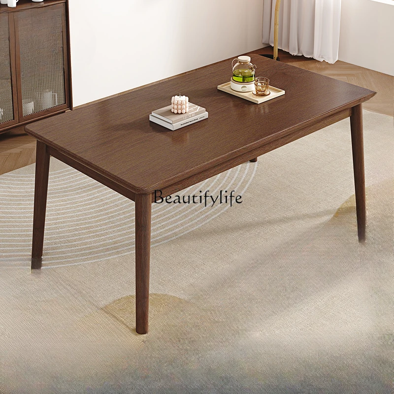 

Walnut all-solid wood dining table Modern simple large board table Small apartment household rectangle