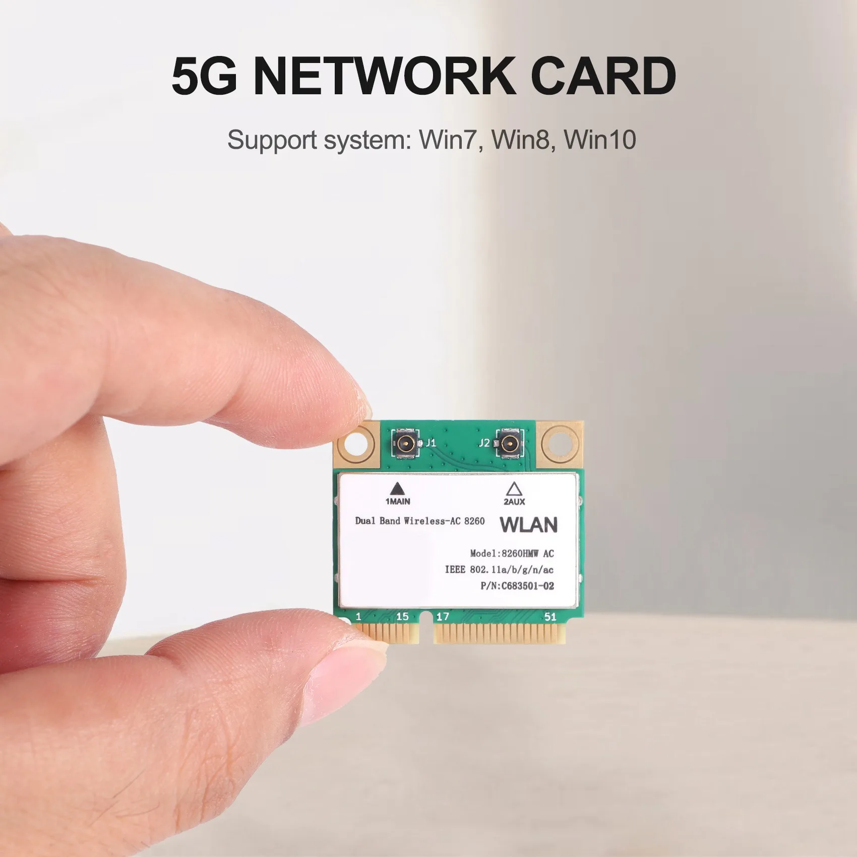 การ์ดเครือข่าย1200Mbps 8260Hmw AC 2.4G + 5G Mini PCI-E Card 4.2บลูทูธ WiFi การ์ด802.11Ac 867Mbps สำหรับแล็ปท็อป/คอมพิวเตอร์