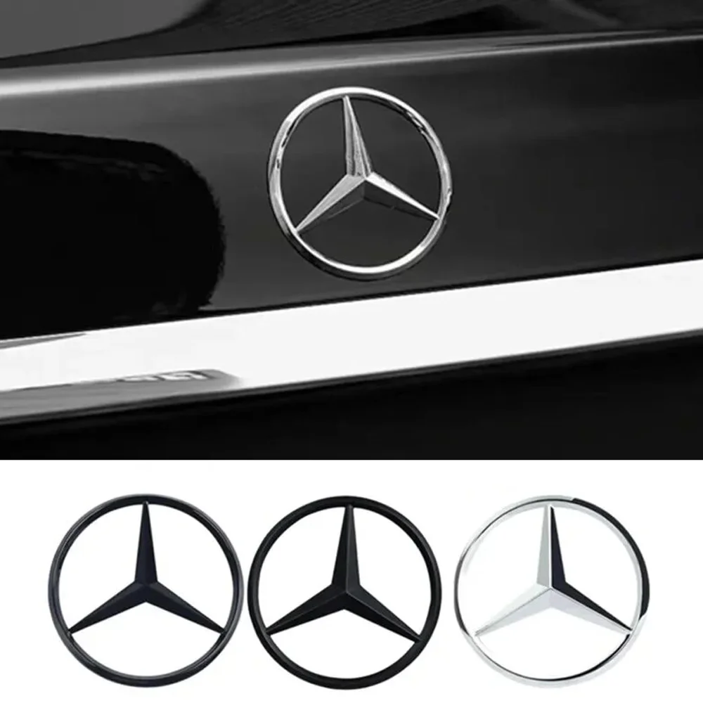 90mm ABS Tail Star Emblems Black Rear Trunk Star Logo Stickers Badges For Mercedes Benz E250 E350 E400 E550 W212 A2128170016