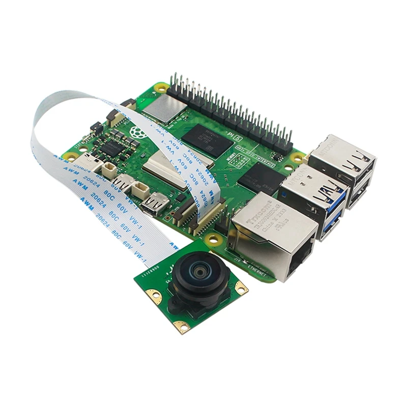 Ежедневный мини-модуль камеры IMX219 на 8 МП для Raspberry Pi 5, интерфейс MIPI-CSI 200 °   FOV с гибким кабелем Pi5