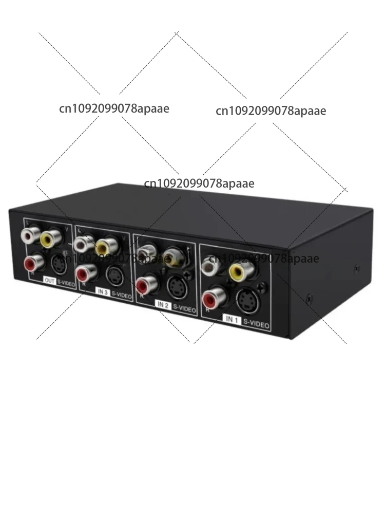 4x1 S-Video + AV Switcher 4 In 1 Out Video 720P Switcher مع 3.5mm إخراج الصوت حافظة معدنية VSSW41