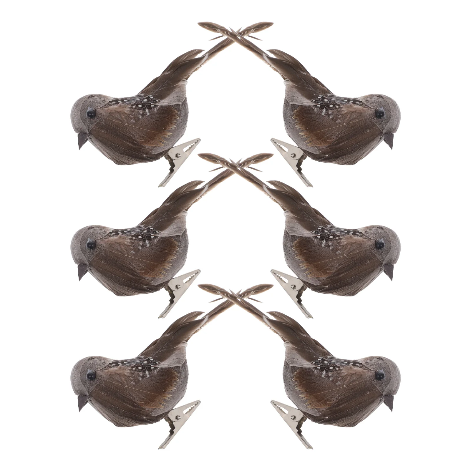 6 szt. Imitacja Ptaków Dekoracja Sztuczne Ozdoby Figurka na Półkę Rękodzieło Ptaki