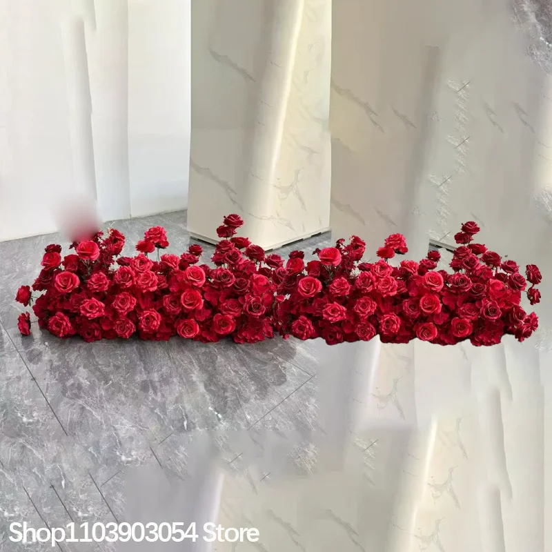 Roter Rosen-Herzform-Kunstblumenbogen, Seidenrosen-Blumenherz-Bogenrahmen, Hochzeitsantrag, Valentinstag, Partydekoration – Detail 7