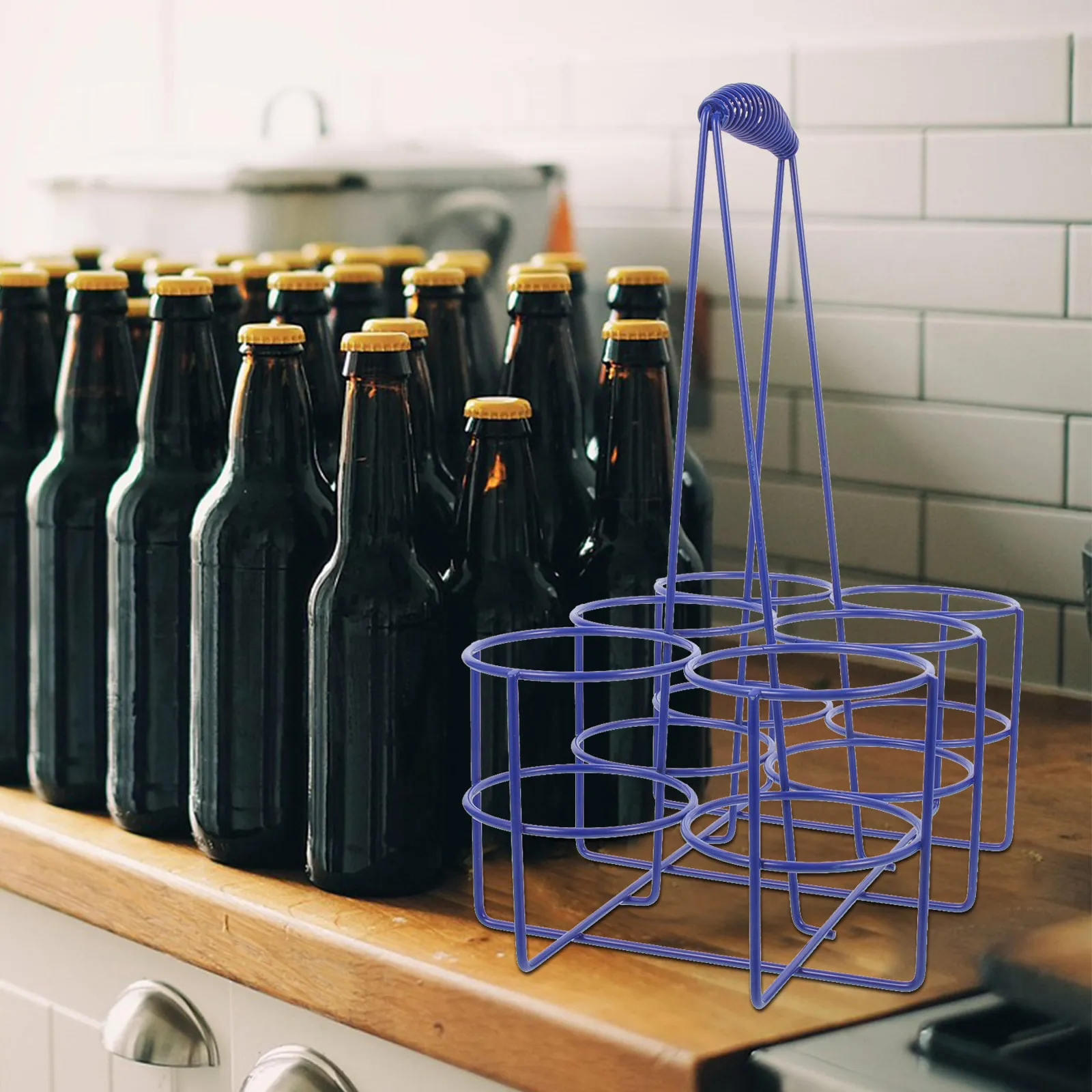 

Портативная подставка для пивных банок на 6 бутылок с нескользящей ручкой, органайзер для хранения пива для бара, караоке, ресторана, вечеринки