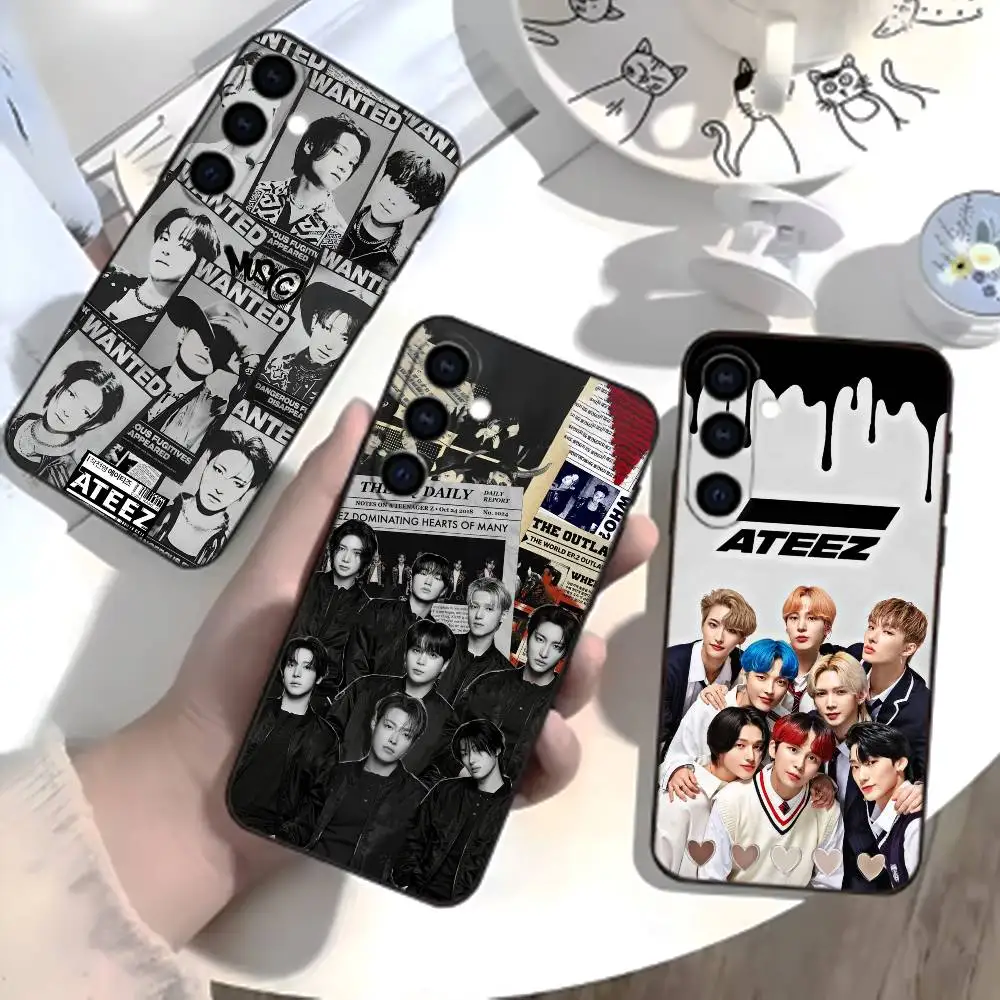 

Hot Y-ATEEZ Kpop Phone Case For Samsung Galaxy A73,A21s,A22,A31,A52,A53,A71,A41Soft Black Shell