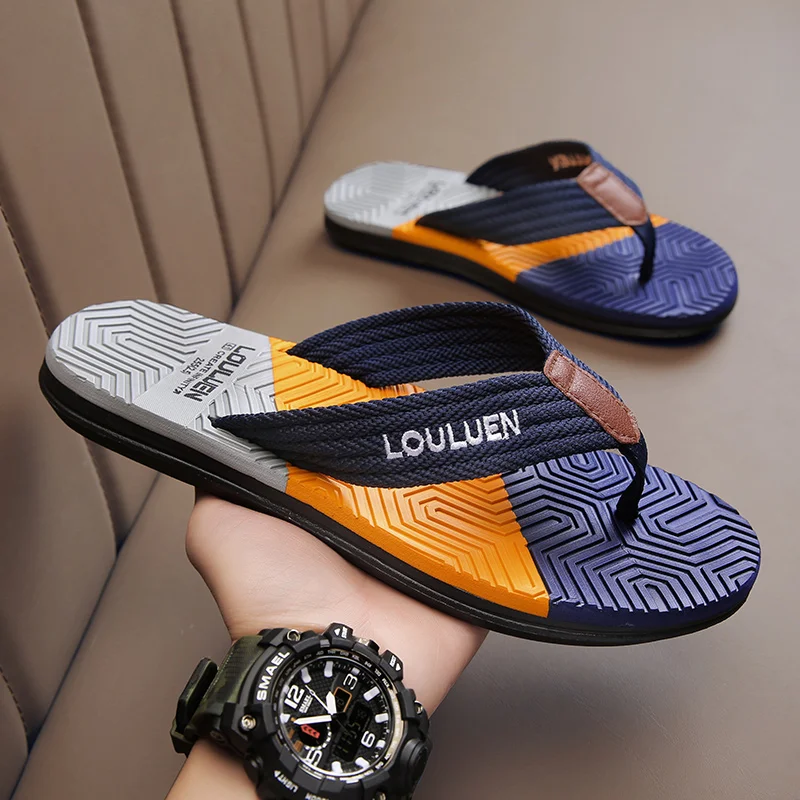

High Quality Hot Sale Men Flip Flops Summer Beach Flip Flops Men Fashion Breathable Casual Beach Men Slippers Summer Outdoor