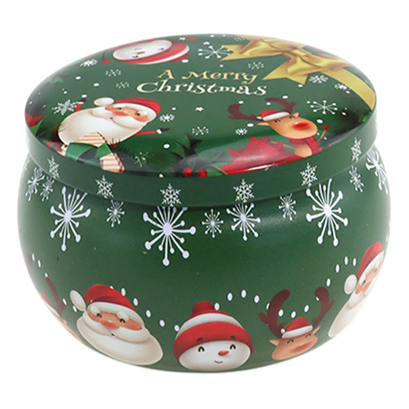 Christmas Candle Jar Christmas Scented Candle Tin Jar Wax Plant Candle Gift Box хранение сладостей saklama kabı