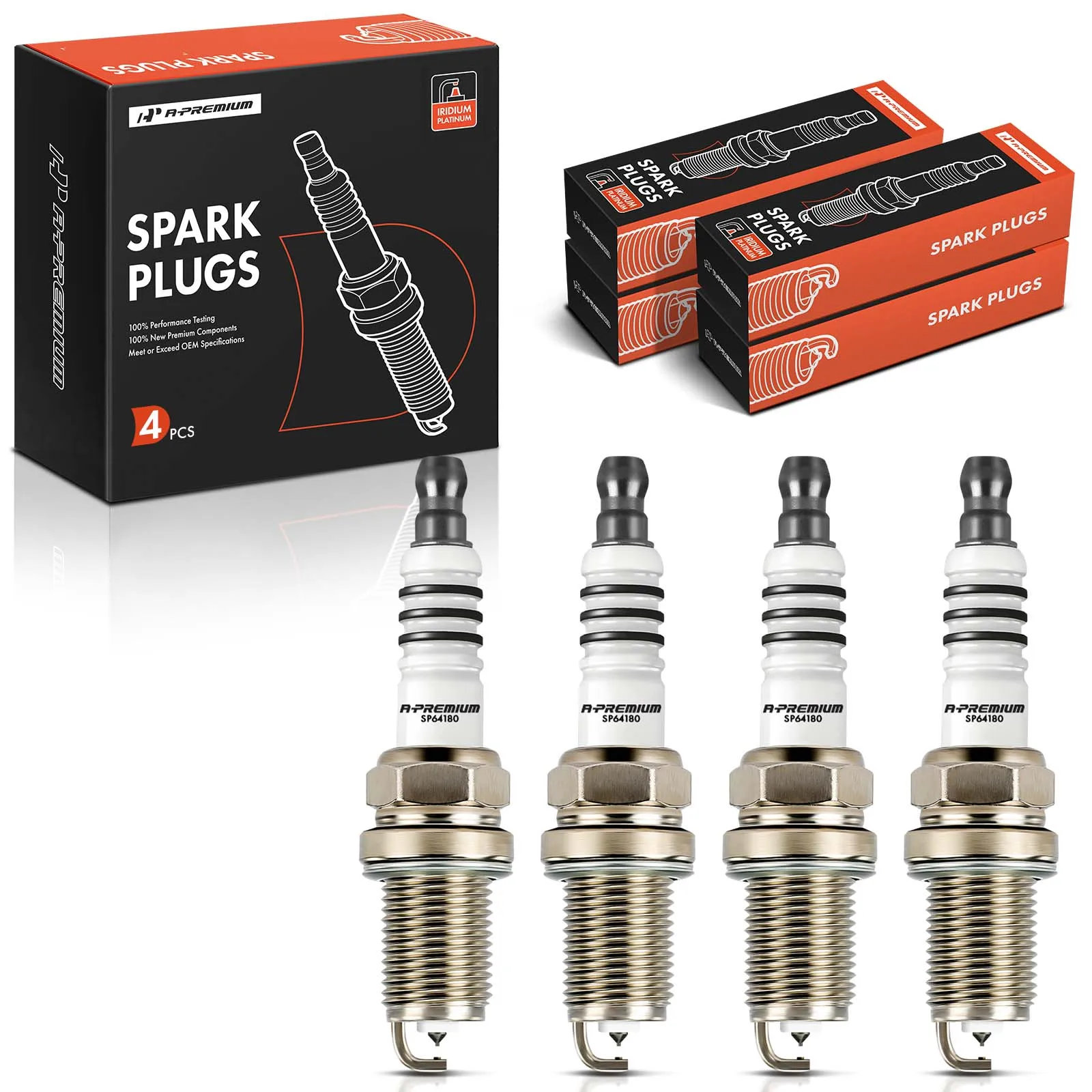 A-Premium 4x Iridium & Platinum Spark Plugs for Volkswagen Jetta 1990-1992 1999-2005 Passat Chevy Cruze 2011-2016 Toyota Corolla