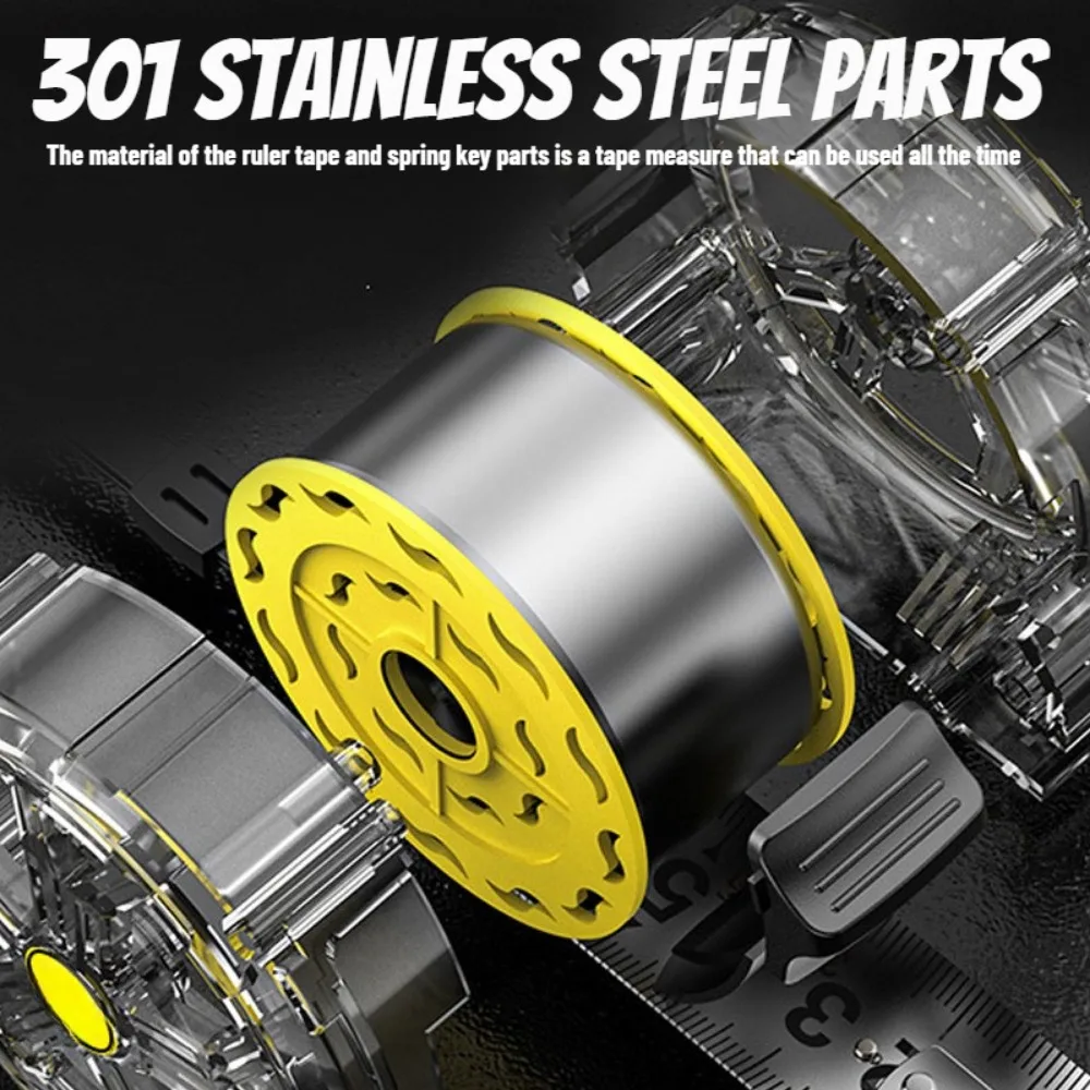 شريط قياس فولاذي عالي الدقة بطول 5 أمتار، تصميم مجوف شفاف، ليس من السهل الصدأ، أدوات قياس شريط فولاذي عالي الجودة #2