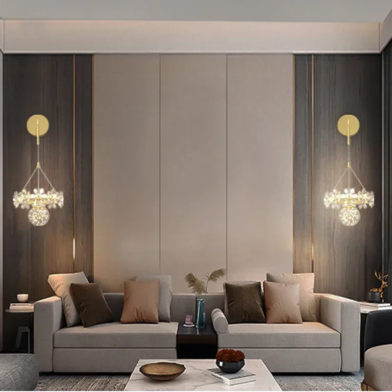 2024 New Petal Crystal Butterfly Chandelier Home Aisle Corridor Ceiling Lamp Light Luxury Bedroom Cloakroom  Lighting LED