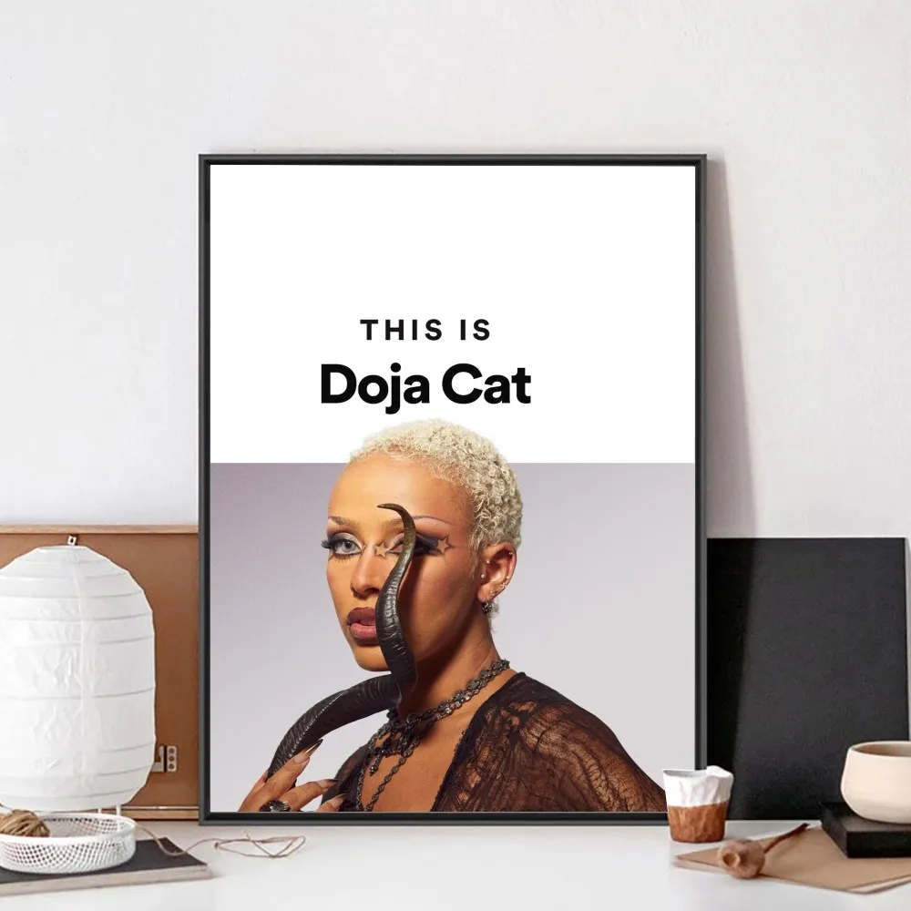 Newly Pop Rapper Doja Cat Single Poster No Framed Poster Kraft Club Bar Paper Vintage Wall Art Painting Bedroom Study Stickers