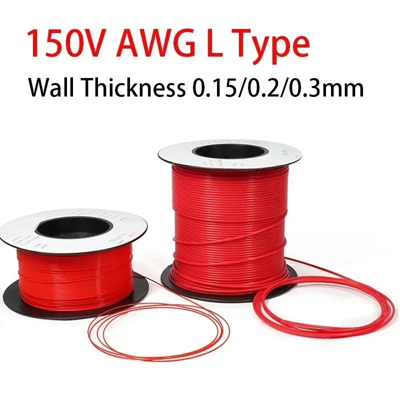 

150V AWG L Type Red PTFE Tube F46 Insulated Capillary Heat Protector Transmit Hose Rigid Temperature Corrosion Resistance