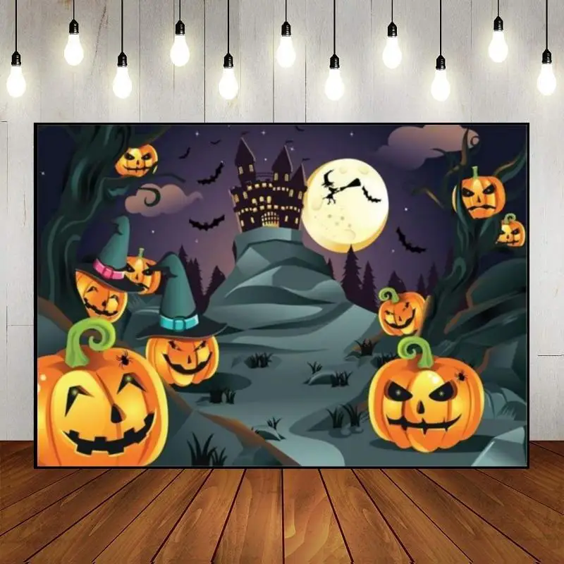 Halloween Horrible Background Custom Birthday Backdrop Bloodstain Photo Gloomy Woods Graveyard Photography Backdrops Baby Shower