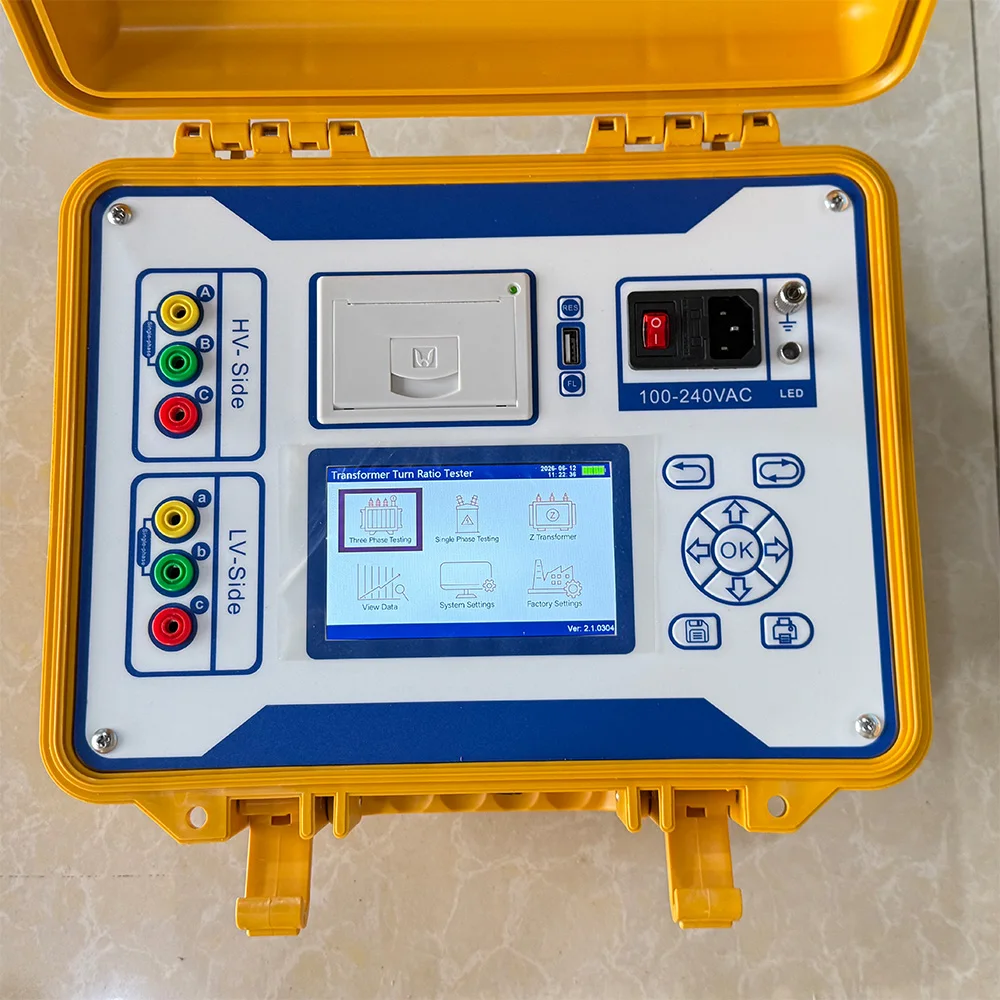 No Less than 50V English/Spanish/Russian/Chines 4 Languages to Choose Transformer Turns Ratio Tester With 100 Test Data Pieces