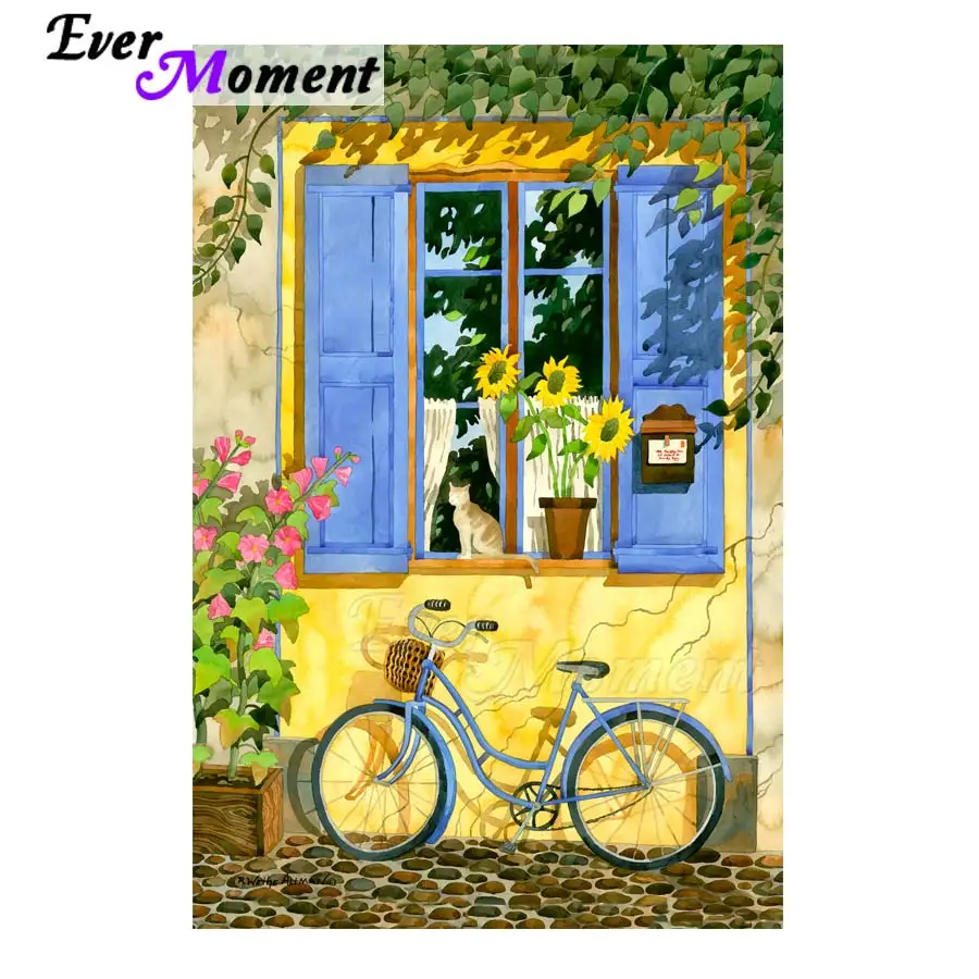 

Ever Moment Diamond Painting 5D DIY Full Square Drills Window Cross Stitch Picture Of Rhinestone Diamond Embroidery ASF1328