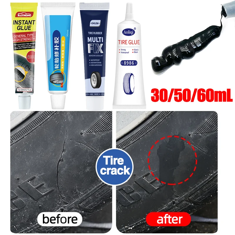Tire Repair Glue Bike Motorcycle Tyre Repairs Instant Liquid Strong Black Wear-resistant Rubber Adhesive Glues Auto Tool
