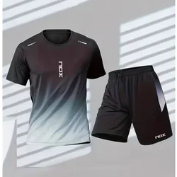 Nox Men's Tennis Sports T-shirt And Loose Shorts Set Comfortable Football Sports Shorts Summer Men's Badminton Training Wear