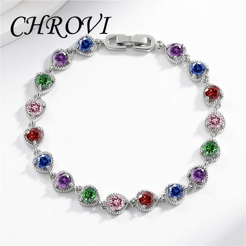 Luxuriöses 925 Sterling Silber Neues Modisches Farbiges Zirkonia-Handkettenarmband für Damen - Vielseitiges Handstück-Armband – Detail 2