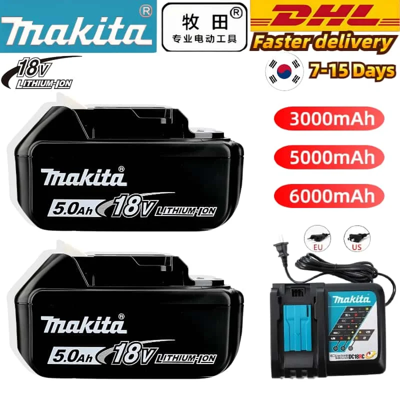 

18V Battery For Makita BL1850B Li-ion 18V 6000mAh BL1840B BL1860 BL1890 BL1815 BL1830 BL1835 Cordless Drills Batteries LXT400