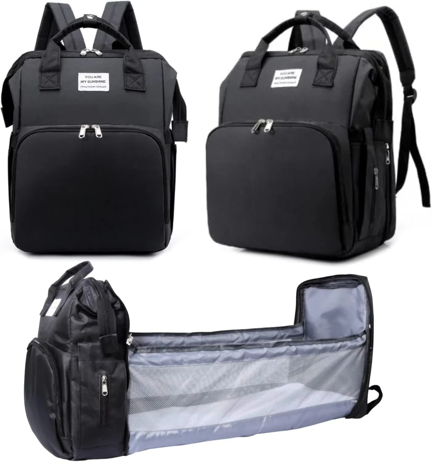 

Foldable Diaper Bag Backpack for Moms and Babies, Suitable for Strollers, Large Capacity Storage, Waterproof, Includes Changing