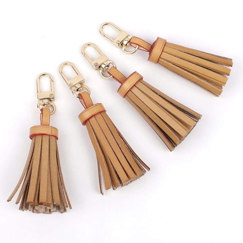 High Quality Genuine Leather Tassel Key Chain Women Keychain Bag Pendant Car Key Chain Female Jewelry Women Girls Gift Trinket