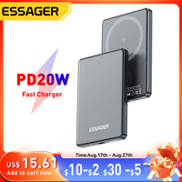 Essager Thin Wireless Power Bank Magnetic 20W 5000mAh Portable Fast Charging External Battery for Magsafe For iPhone 16 15 14 13