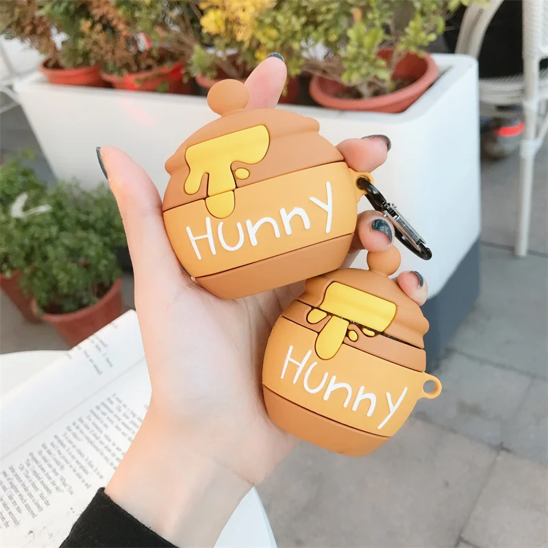 

Honey Jar Cartoon Cute Earphone Case for AirPods Pro 1 2 3 Silicone Wireless Headphone Protective Cover for AirPods Pro 3 Case