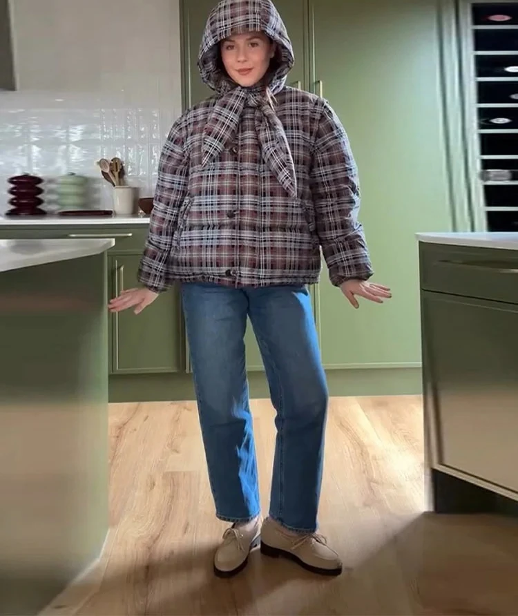 

Warm Women's Reversible Hooded Cotton Padded Coats Stand Collar Full Sleeve Detachable Coat 2025 Autumn Winter Lady Outwear New