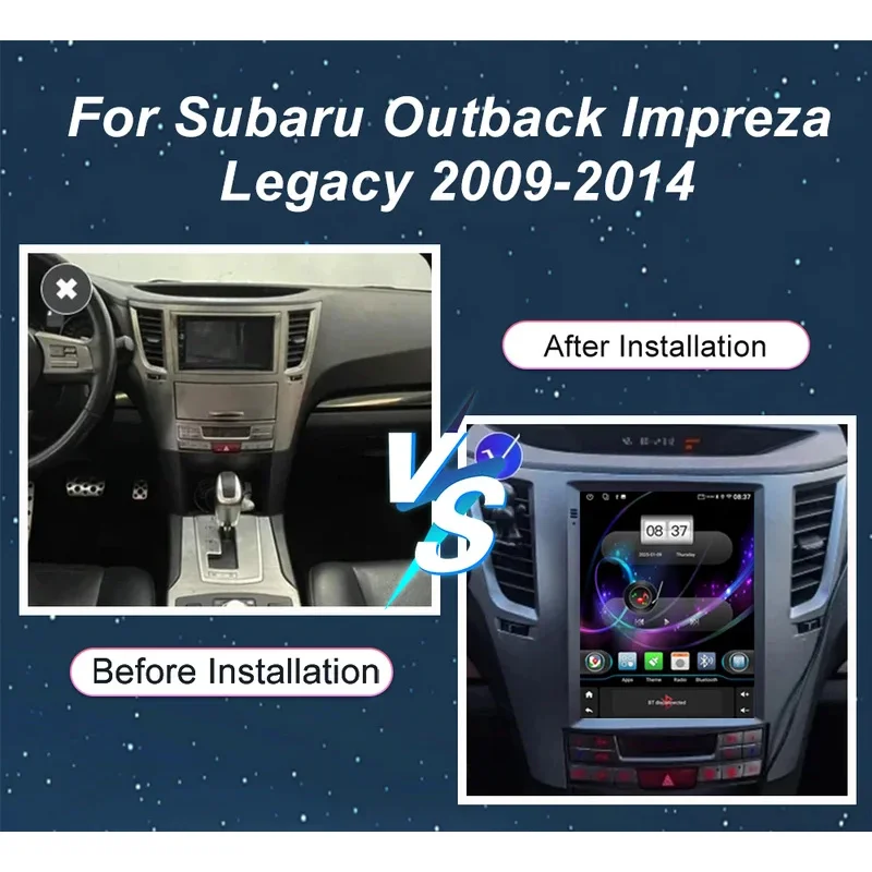 9.7“ Android 15 Radio Stereo Carplay For Subaru Outback Impreza Legacy 2009 -2014 Auto Multimedia Player GPS Navigation NO 2Din