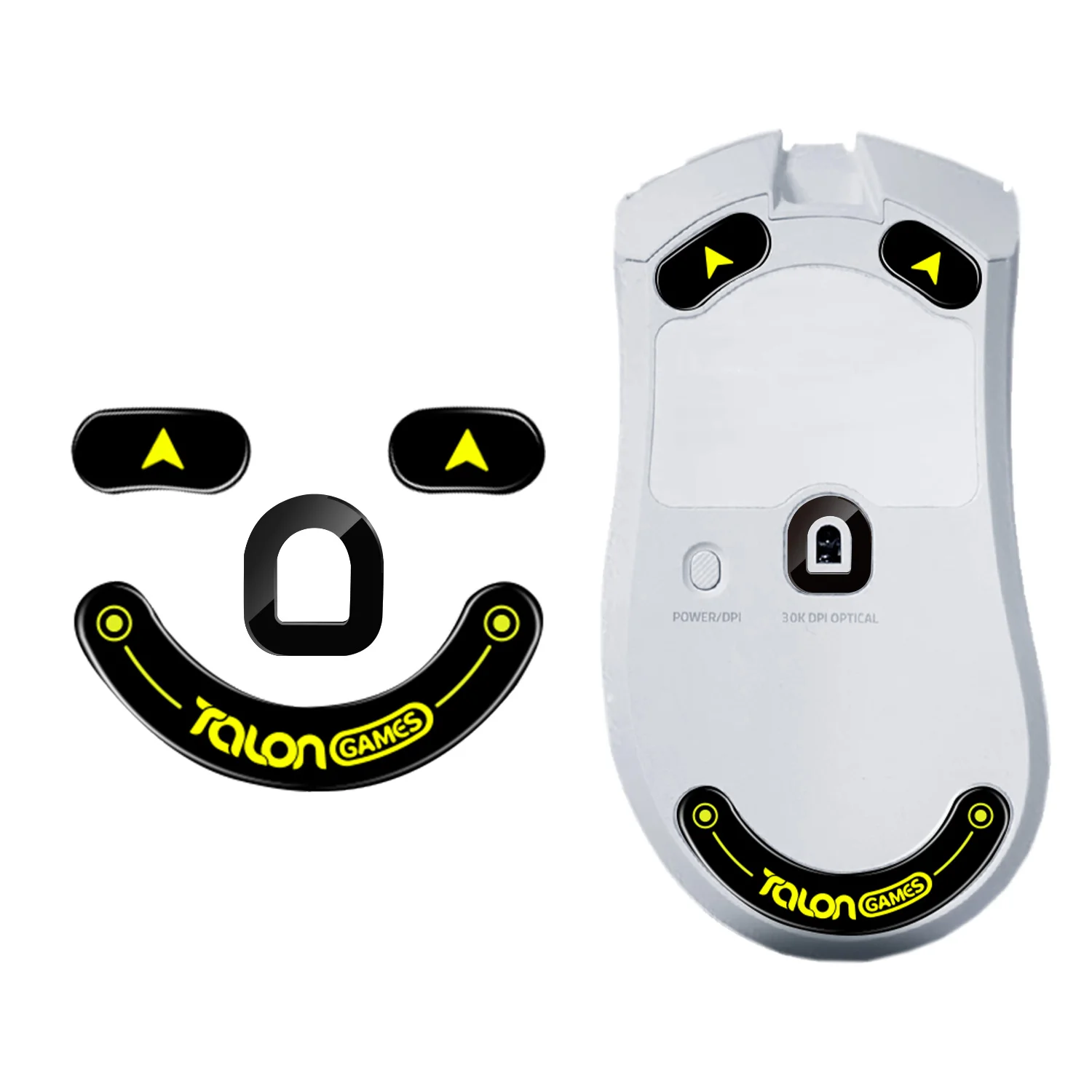 TALONGAMES Glas-Mausfüße, Skates, Maus-Sensor, Skate-Gleitpads für Razer DeathAdder V3 Pro Gaming-Maus, abgerundete, gebogene Kanten