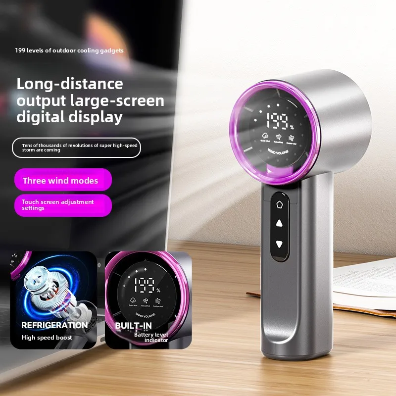 high-speed-hand-fan-digital-display-portable-air-conditioner-house-mini-cooling-fan-powerful-rechargeable-camping-ventilator