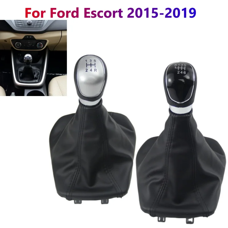 For 2015-2019 Ford ESCORT Gear Shift Knob Lever Shifter Stick Gaiter Boot Collar Case Car Styling Accessories CN15-7277-AB