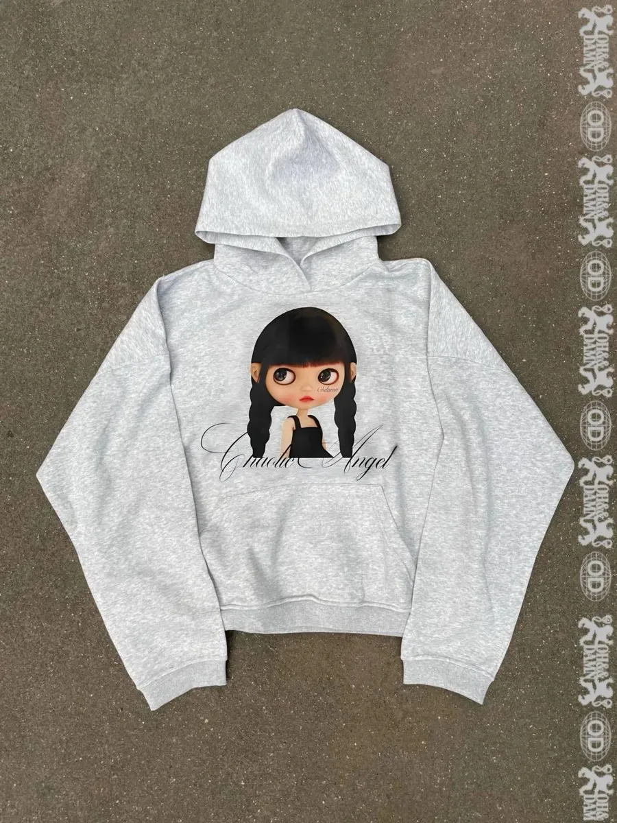 

Harajuku модные повседневные толстовки с мультяшным принтом y2k стиль гранж уличная толстовка топы толстовка большого размера повседневная мужская одежда