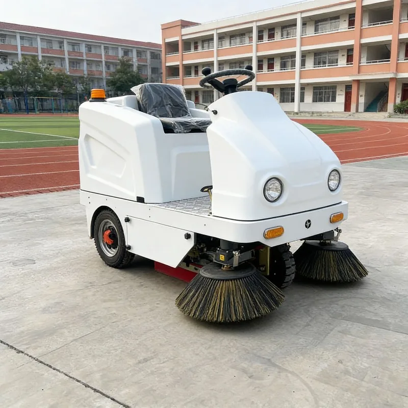 

Ride On Electric Floor Sweeper With 1400mm Extra Wide Sweeping Path For Fast Cleaning Of Large Areas Commercial Sweeping Tool