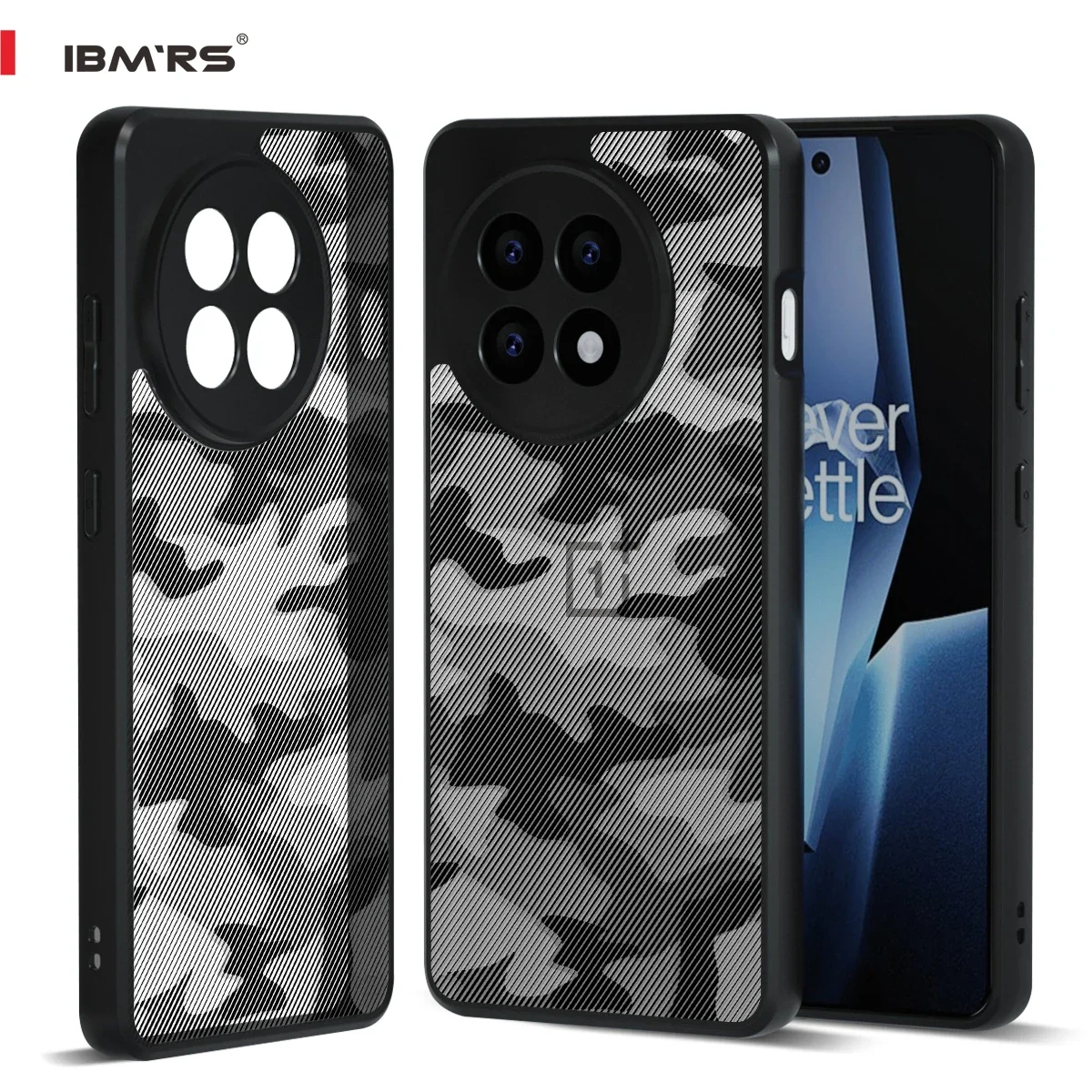 

IBMRS for OnePlus Ace 5 Pro Camo Case, PC+TPU Hybrid Camouflage Camo Pattern Wireless Charging Lightweight Protective Shell