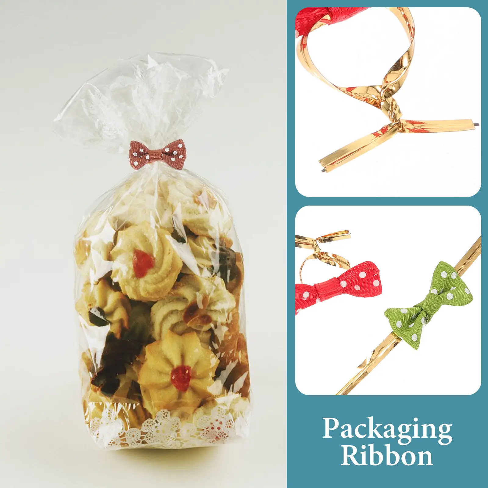 100Pcs Colorful Eco Friendly Paper Tie Bowknot Ribbons Smooth Flexible Strong Baking Packaging Sealing Ribbon for Gift Wrapping
