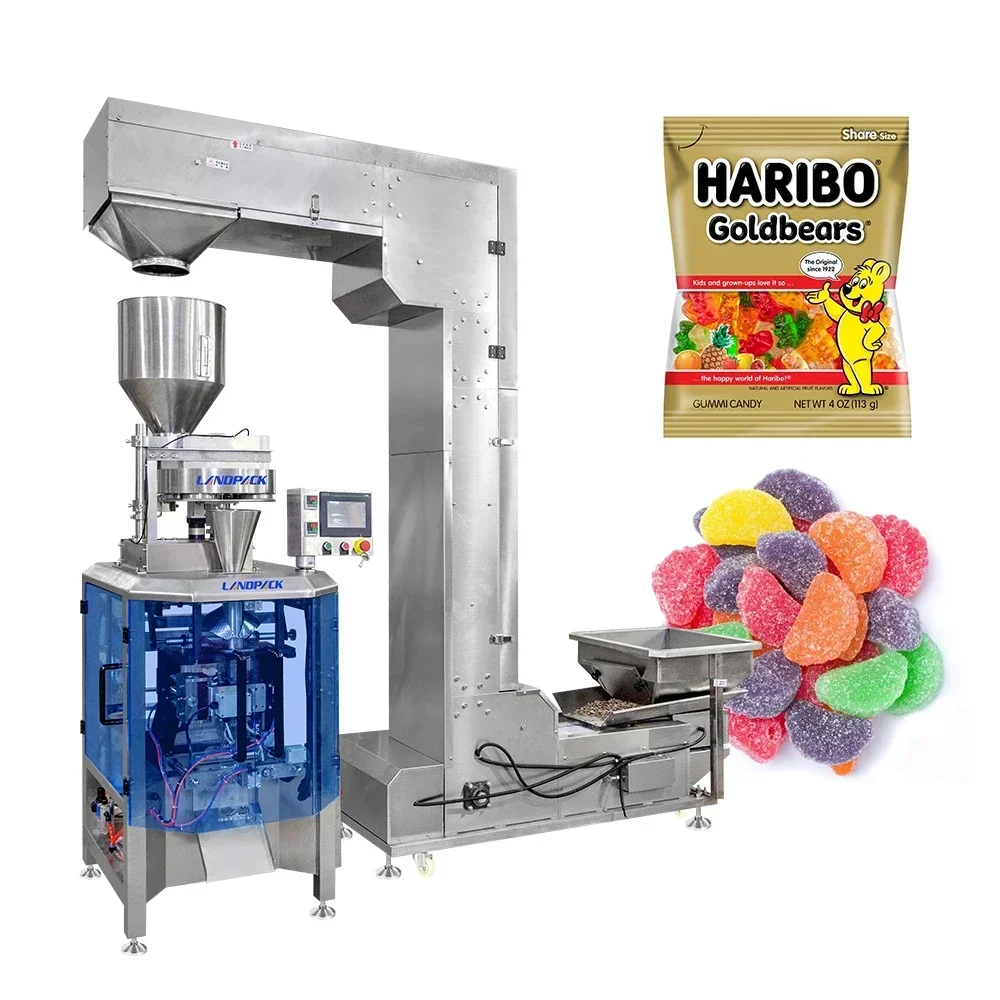 Automatic High Speed Packing Machine For Pellet Chocolate Soft Sweet Gummy Candy Volumetric Cups Packaging Machine